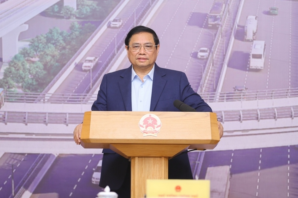 Thủ tướng Phạm Minh Chính phát biểu kết luận Phiên họp thứ 9 của Ban Chỉ đạo Nhà nước các công trình, dự án quan trọng quốc gia, trọng điểm ngành giao thông vận tải - Ảnh: NHẬT BẮC.