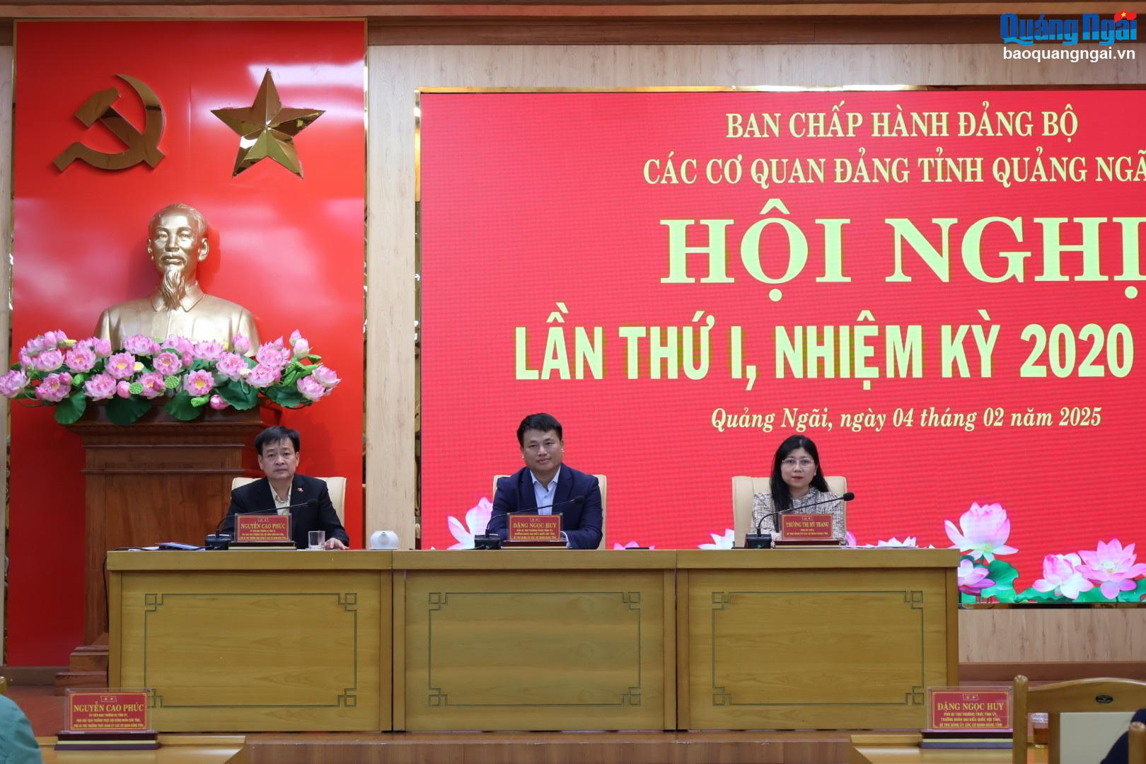 Ban Chấp hành Đảng bộ các cơ quan Đảng tỉnh: Hội nghị lần thứ I, nhiệm kỳ 2020-2025