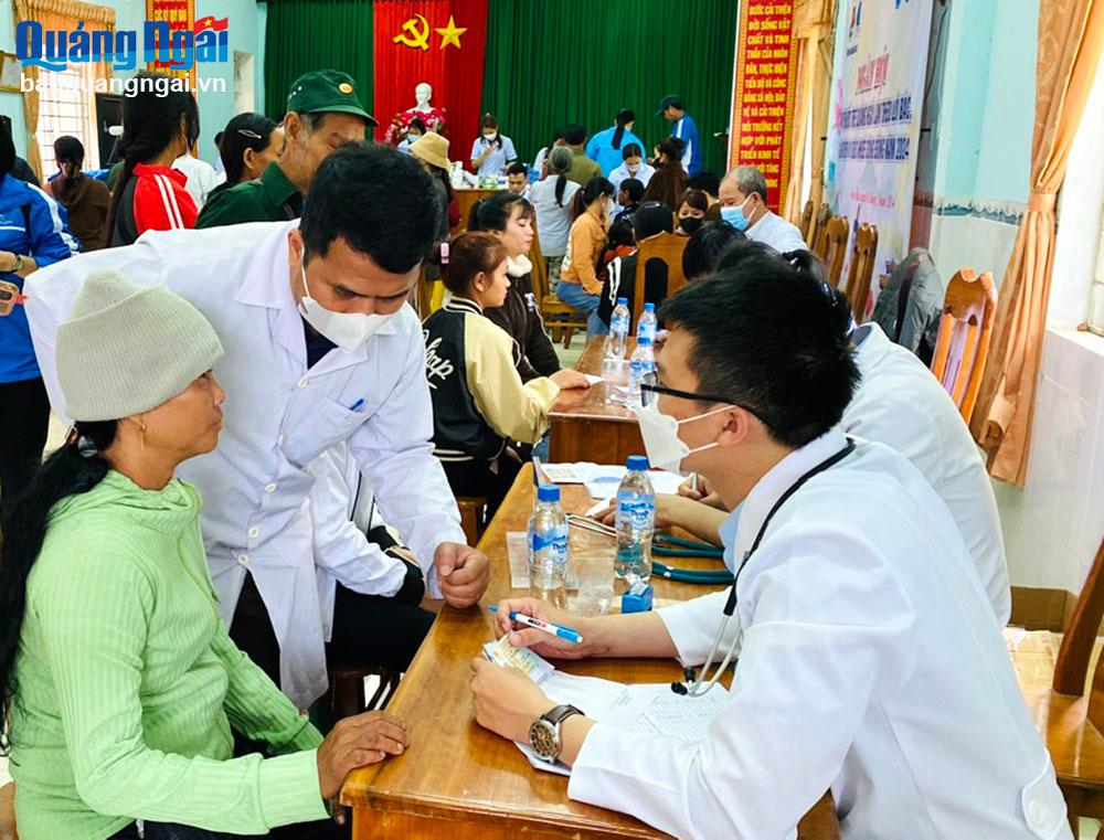 Tỉnh đoàn triển khai khám bệnh, cấp phát thuốc miễn phí cho người dân huyện Sơn Tây.	                Ảnh: ĐINH NGHĨA