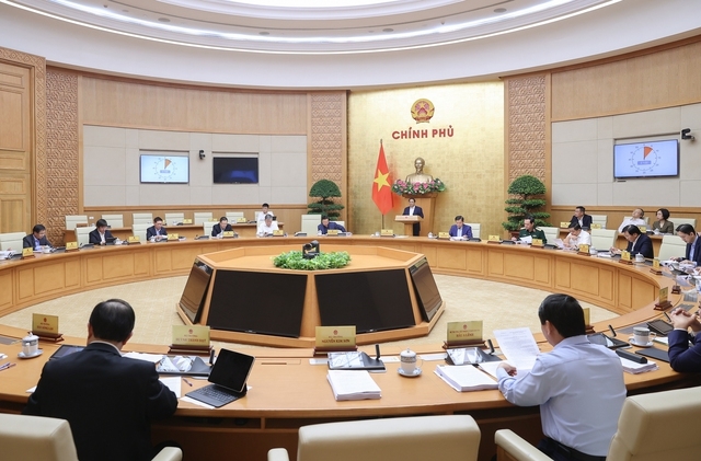 Thủ tướng Phạm Minh Chính chủ trì Phiên họp Chính phủ chuyên đề xây dựng pháp luật tháng 3 - Ảnh: VGP/Nhật Bắc