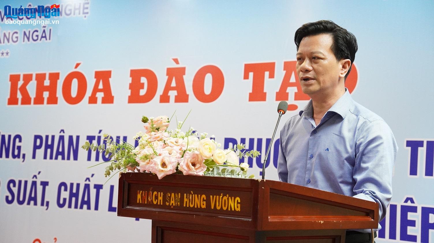 Phó Giám đốc Sở KH&CN tỉnh Trần Công Hòa phát biểu tại khóa đào tạo.