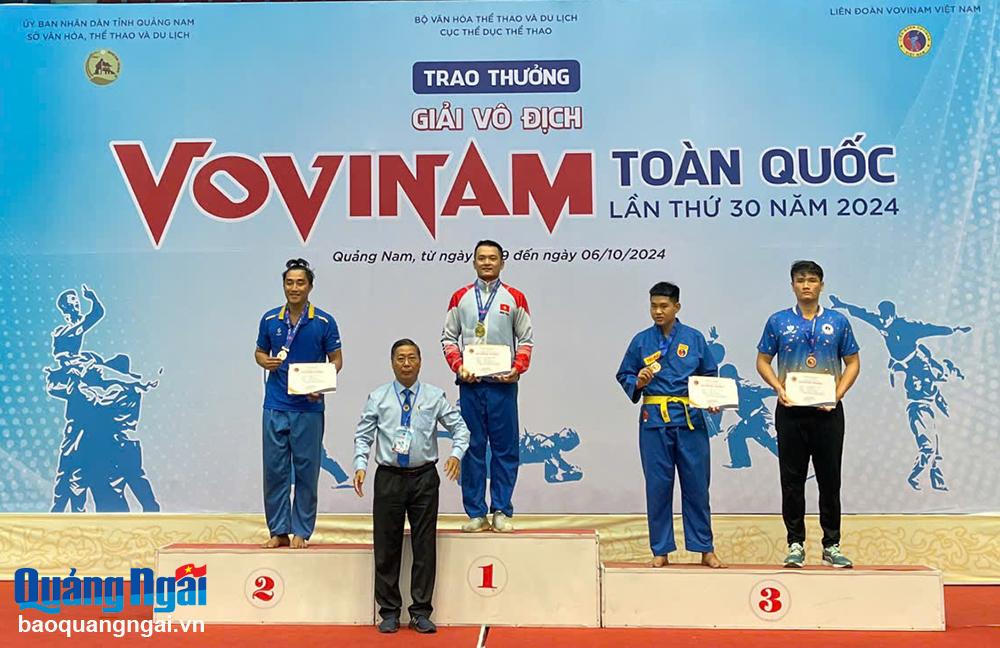 Vận động viên Trần Minh Tuấn đoạt huy chương vàng Giải vô địch Vovinam toàn quốc năm 2024.			                     
