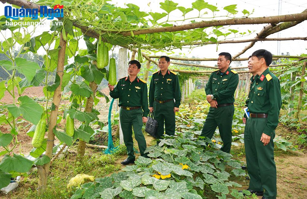 Đoàn công tác của Quân khu 5 kiểm tra nhiệm vụ tăng gia sản xuất tại Trung đoàn BB887.	