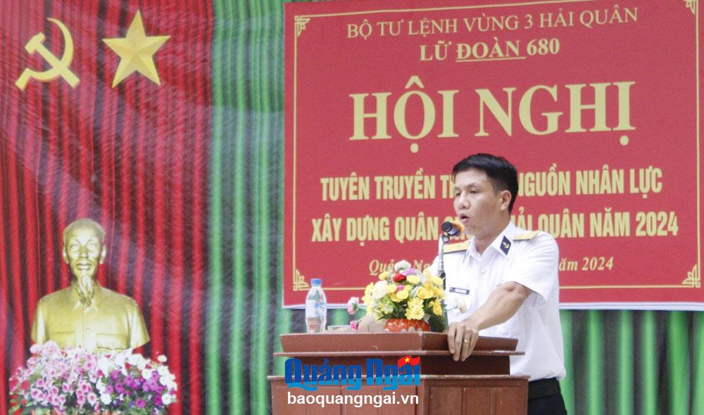 Lữ đoàn 680, Vùng 3 Hải quân tuyên truyền biển, đảo và thu hút nguồn nhân lực tại tỉnh Quảng Ngãi.