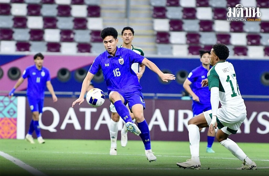 U23 Thái Lan thua thảm 0-5 trước U23 Saudi Arabia (Ảnh: Matichon).
