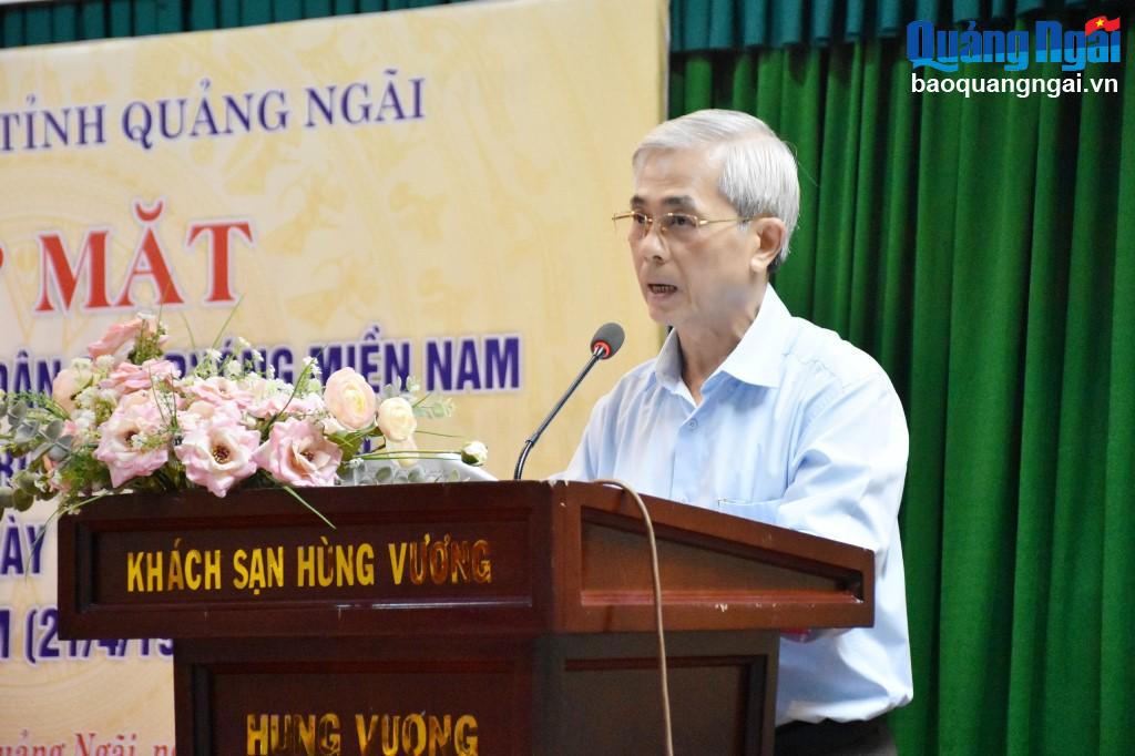 Chủ tịch Hội Nông dân tỉnh Võ Tấn Lãm phát biểu tại buổi gặp mặt.