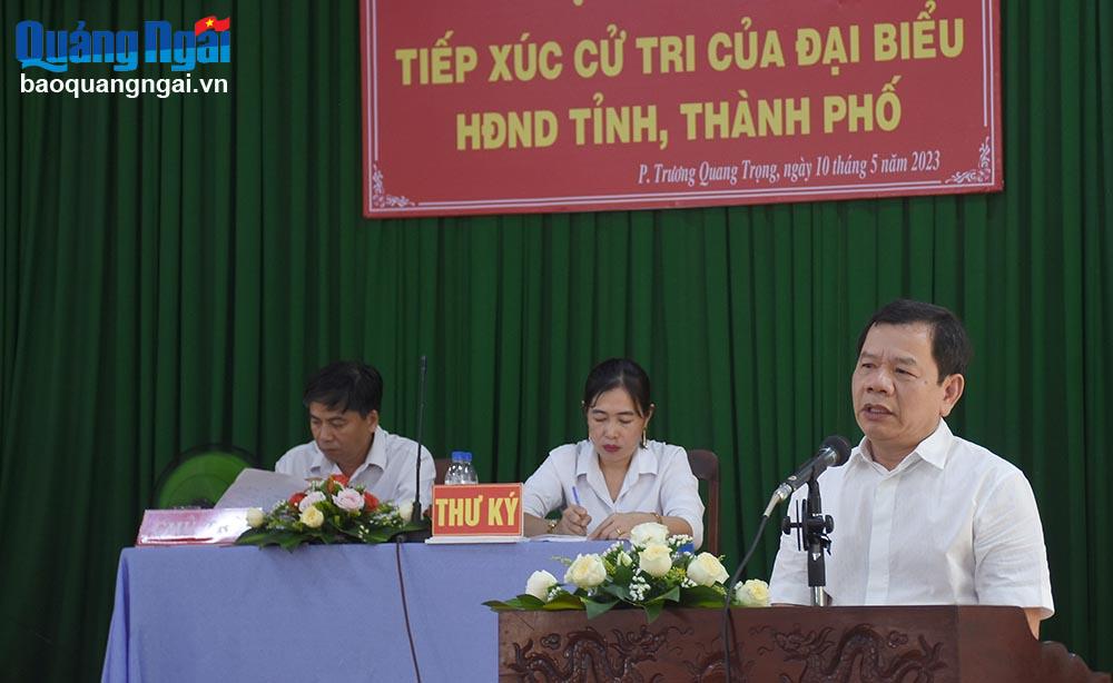 Chủ tịch UBND tỉnh Đặng Văn Minh tiếp xúc cử tri phường Trương Quang Trọng