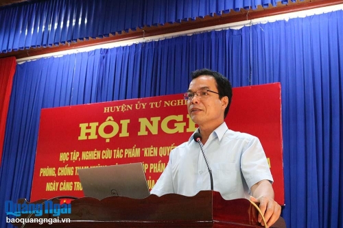 Huyện ủy Tư Nghĩa tổ chức hội nghị học tập, nghiên cứu tác phẩm của Tổng Bí thư Nguyễn Phú Trọng