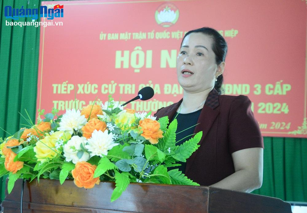 Phó Bí thư Tỉnh ủy Đinh Thị Hồng Minh trả lời kiến nghị của cử tri.