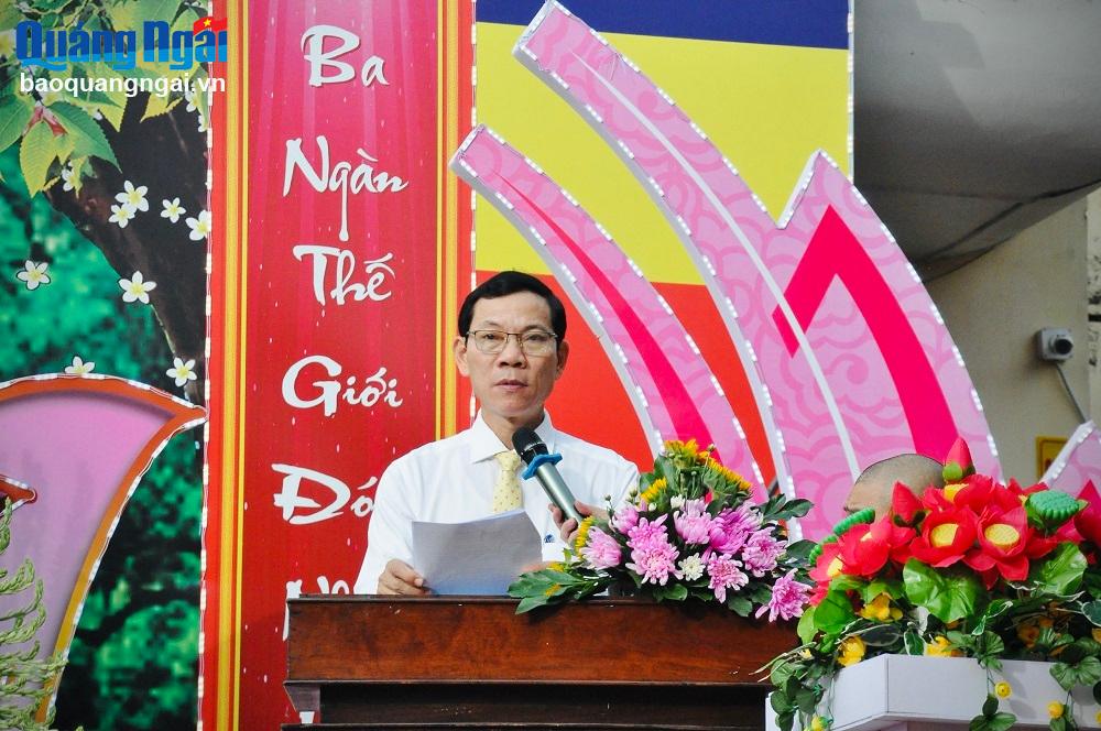 Trưởng ban Dân vận Tỉnh ủy, Chủ tịch Ủy ban MTTQ Việt Nam tỉnh Võ Thanh An phát biểu tại buổi lễ.