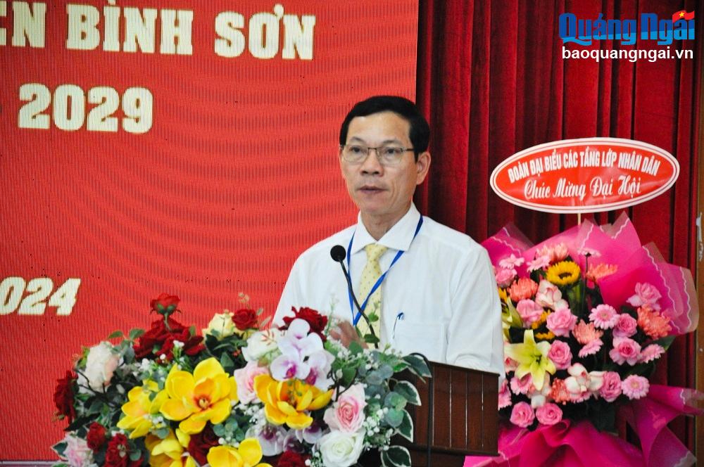 Trưởng ban Dân vận Tỉnh ủy, Chủ tịch Ủy ban MTTQ Việt Nam tỉnh Võ Thanh An phát biểu tại đại hội.