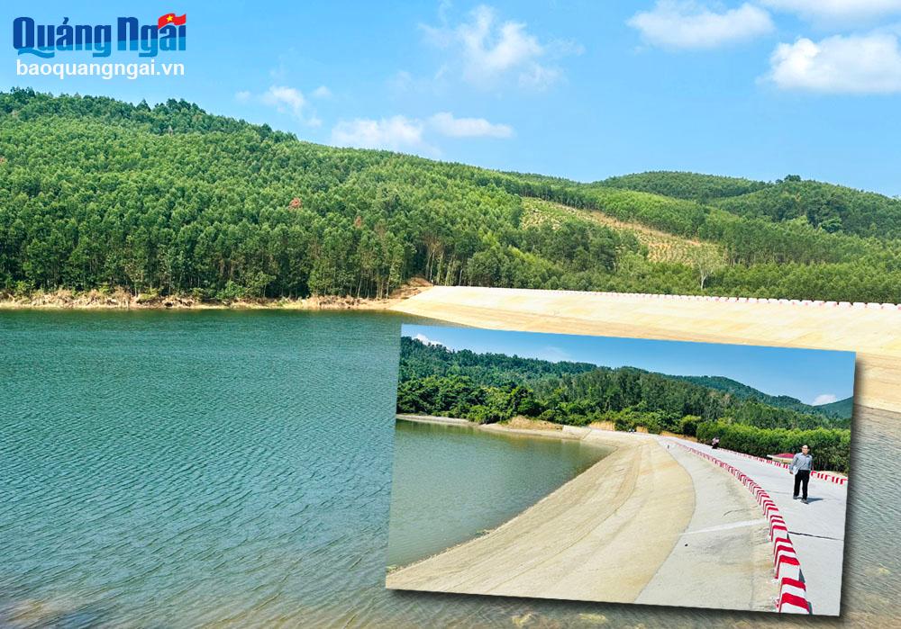 Hồ chứa nước Châu Long, xã Bình Khương (Bình Sơn) được đầu tư kiên cố, 
đảm bảo an toàn 
cho công trình và 
người dân, tài sản 
vùng hạ du.
