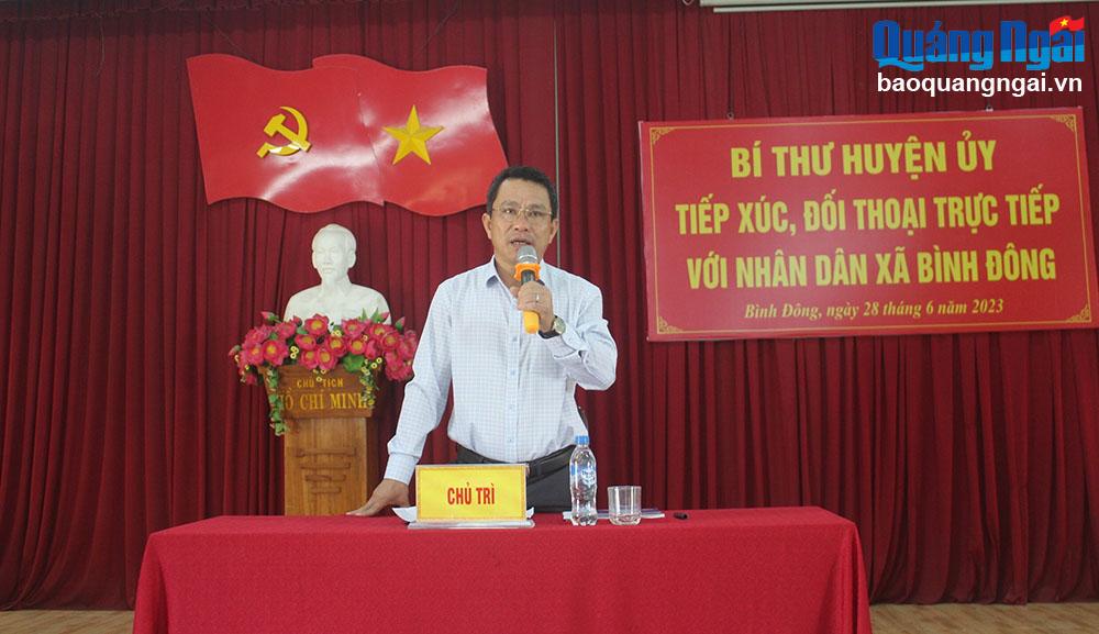 Bí thư Huyện ủy Bình Sơn đối thoại với nhân dân xã Bình Đông