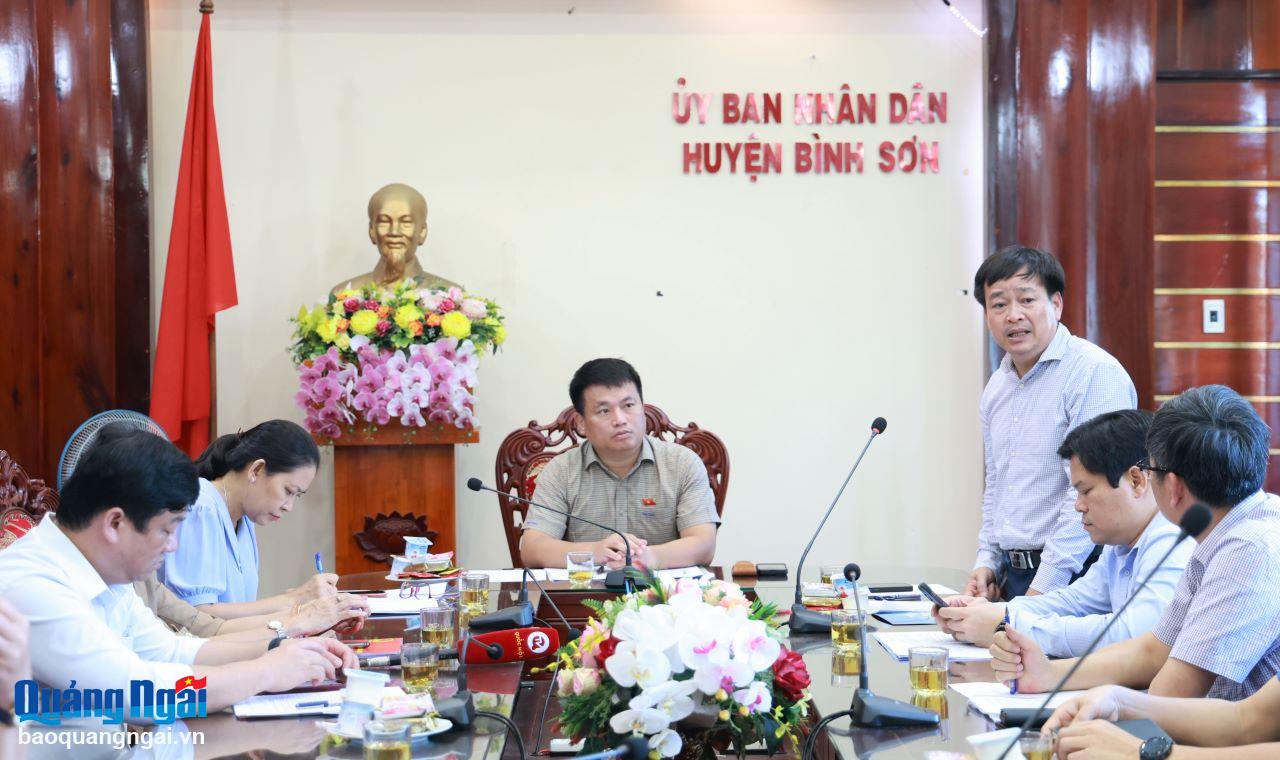 Phó Chủ tịch Thường trực HĐND tỉnh Nguyễn Cao Phúc phát biểu tại buổi làm việc.