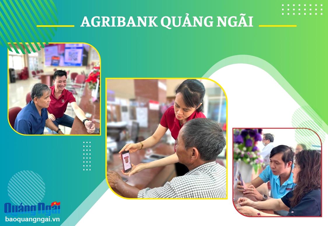 Agribank Quảng Ngãi hỗ trợ khách hàng xác thực sinh trắc học trên ứng dụng Agribank Plus.