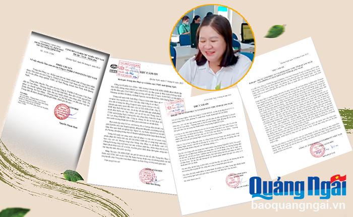 Đến nay, chị Trần Thị Xuân Hương - Công chức Sở LĐTB&XH đã nhận cả chục bức thư cảm ơn của các cá nhân, doanh nghiệp... Ảnh: T.P