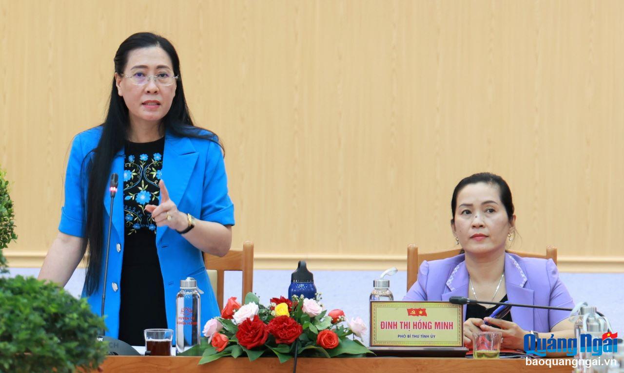 Bí thư Tỉnh ủy, Chủ tịch HĐND tỉnh Bùi Thị Quỳnh Vân kết luận buổi làm việc.