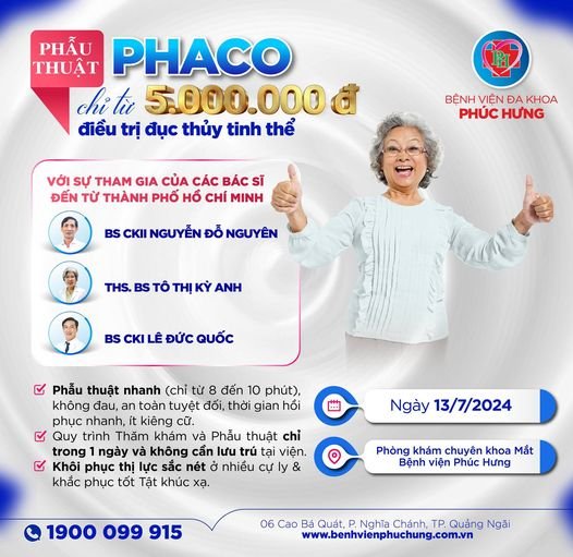 Bệnh viện Phúc Hưng khám và điều trị đục thủy tinh thể