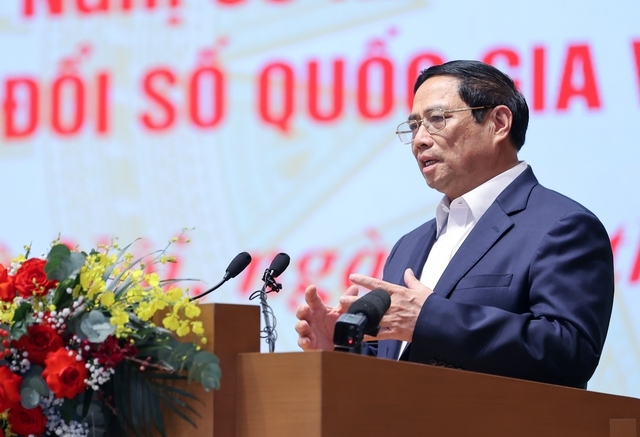 Thủ tướng Phạm Minh Chính nêu rõ, chuyển đổi số là xu thế tất yếu, đòi hỏi khách quan và được xác định là nhiệm vụ chính trị quan trọng của Đảng, Nhà nước - Ảnh: VGP/Nhật Bắc