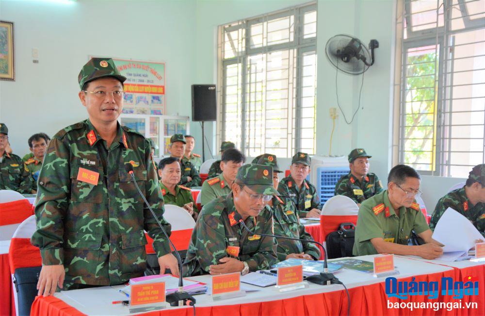 Thượng tá Trần Thế Phan, Chỉ huy trưởng Bộ CHQS tỉnh, Phó trưởng ban Thường trực ban Chỉ đạo diễn tập tập tỉnh phát biểu chỉ đạo diễn tập.