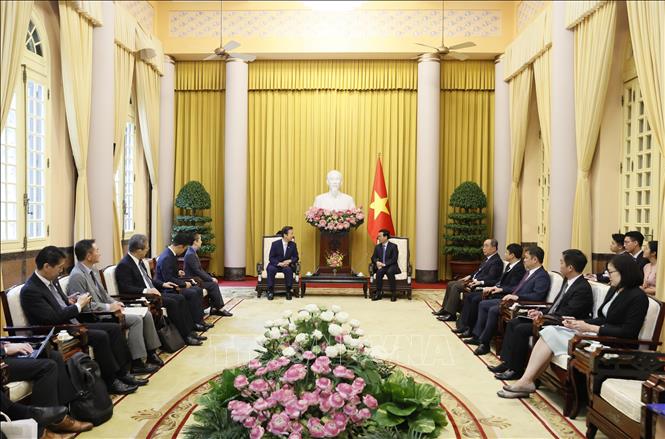 Chủ tịch nước đánh giá cao vai trò của Đảng Công Minh trong tiến trình xây dựng và phát triển kinh tế - xã hội của Nhật Bản và trong nỗ lực thúc đẩy quan hệ hợp tác song phương Nhật - Việt - Ảnh: TTXVN