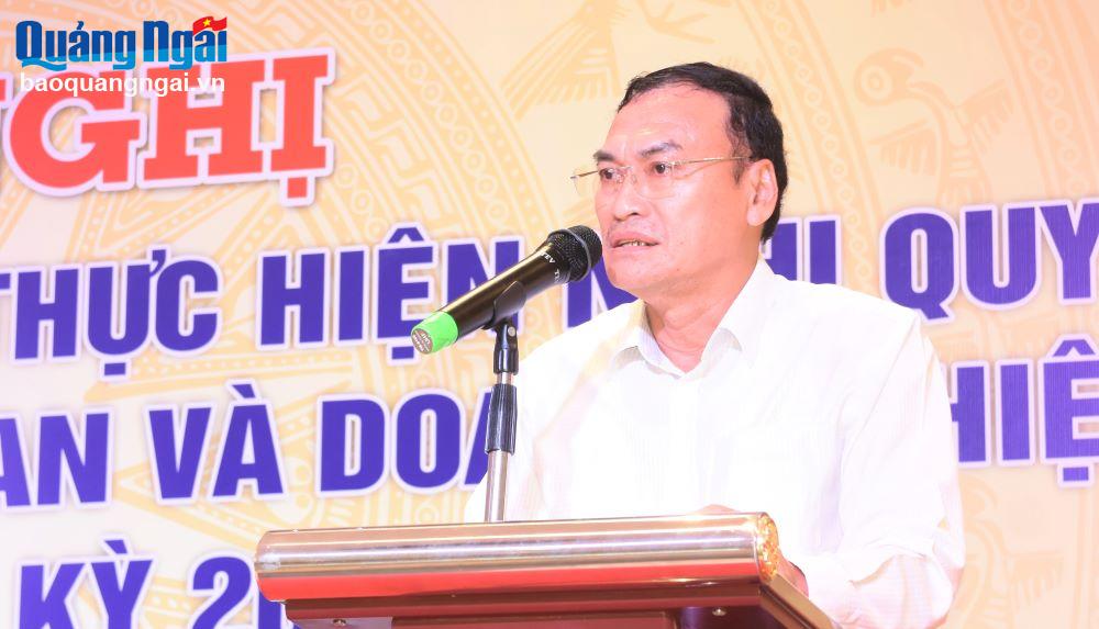 Chủ nhiệm Ủy ban Kiểm tra Tỉnh ủy Võ Văn Quỳnh phát biểu chỉ đạo hội nghị.