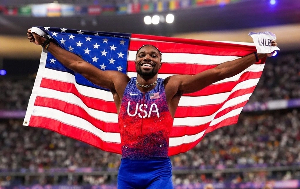 Noah Lyles giành HCV nội dung chạy 100 m nam cho đoàn thể thao Mỹ (Ảnh: Getty).