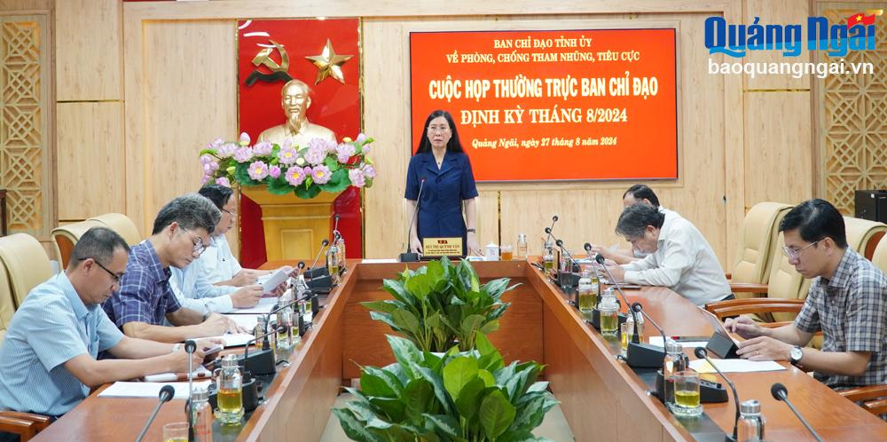 Thường trực Ban Chỉ đạo Tỉnh ủy về phòng, chống tham nhũng, tiêu cực họp định kỳ tháng 8/2024