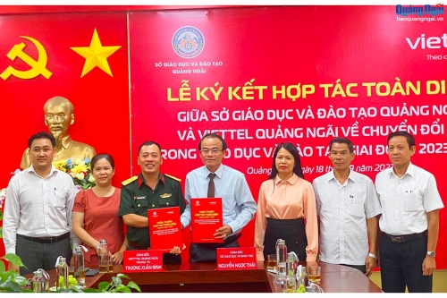 Sở GD&ĐT và Viettel Quảng Ngãi ký kết hợp tác chuyển đổi số