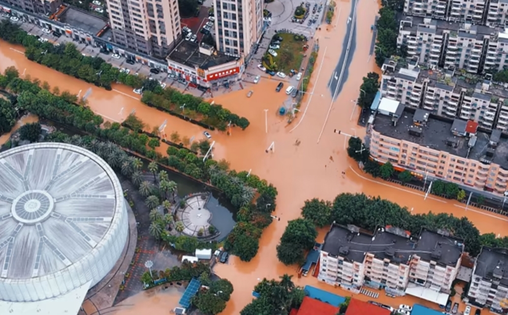 Ngập lụt sau trận mưa lớn do bão Haikui ở ngoại ô Phúc Châu, tỉnh Phúc Kiến, Trung Quốc, ngày 5/9. (Ảnh: Reuters)