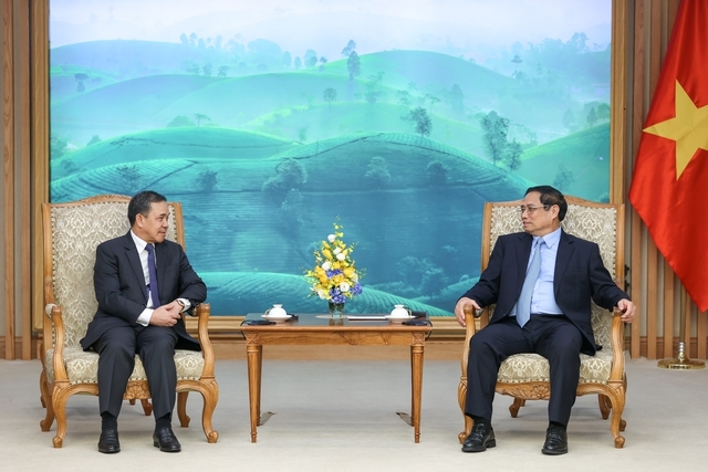 Thủ tướng Phạm Minh Chính tiếp Đại sứ Lào Sengphet Houngboungnuang