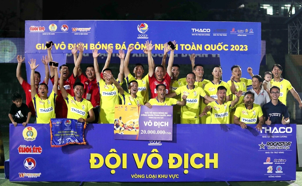 Nhà vô địch Hải Phòng 3 sẽ là đại diện của khu vực 1 giành quyền vào VCK Giải vô địch bóng đá công nhân toàn quốc 2023 diễn ra tháng 11 tại Bình Dương - Ảnh: NGUYÊN KHÔI