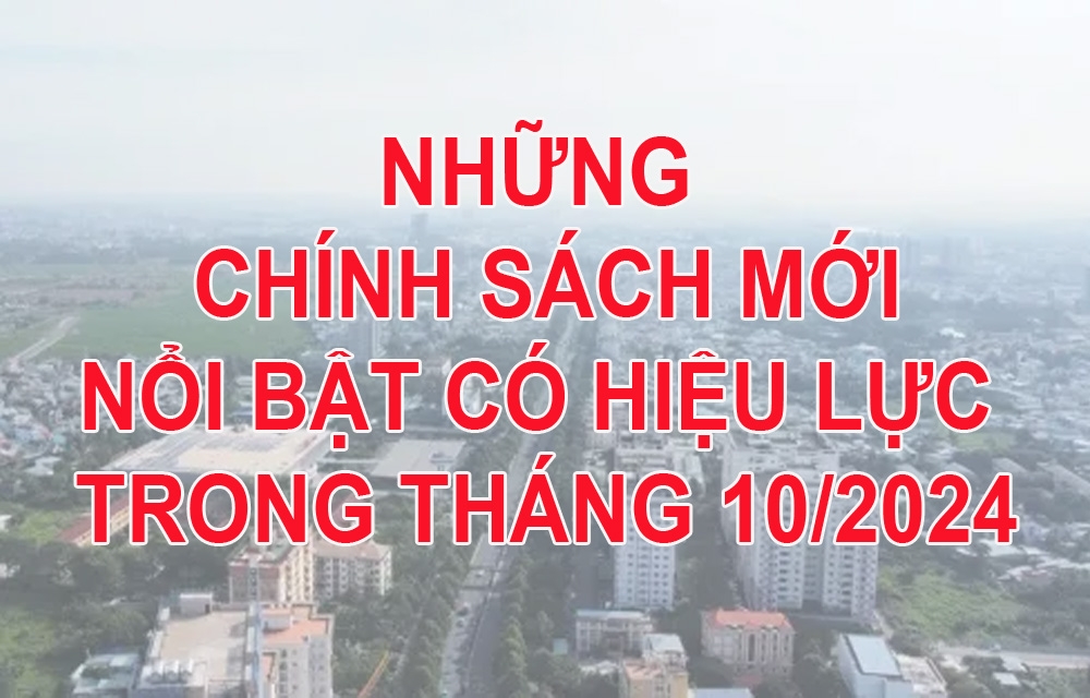 Những chính sách mới nổi bật có hiệu lực trong tháng 10/2024