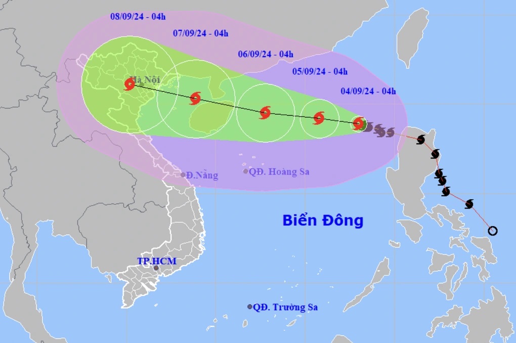 Bão số 3 đang tăng tốc, Quảng Ngãi có mưa từ chiều và đêm nay