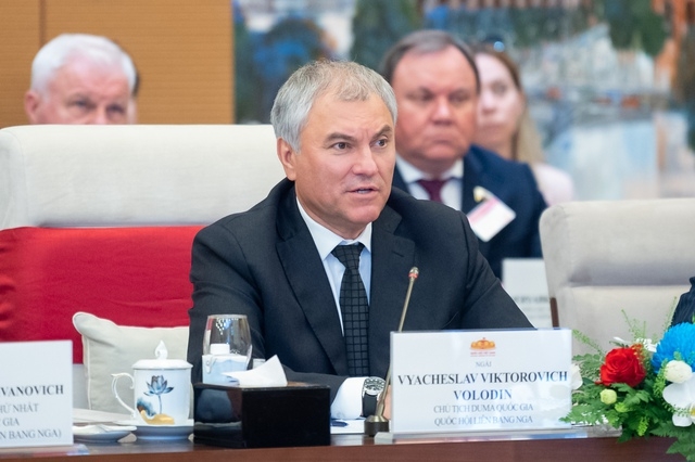 Chủ tịch Duma Quốc gia Quốc hội Liên bang Nga Vyacheslav Victorovich Volodin: Quan hệ Việt Nam – Liên bang Nga đang phát triển tốt đẹp - Ảnh: Quochoi.vn
