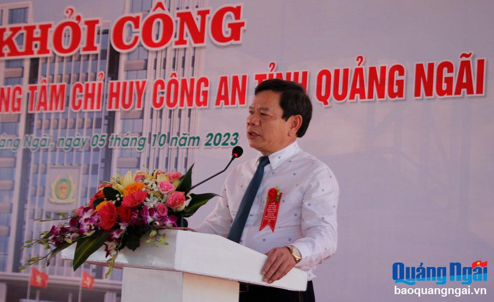 Chủ tịch UBND tỉnh Đặng Văn Minh phát biểu tại lễ khởi công