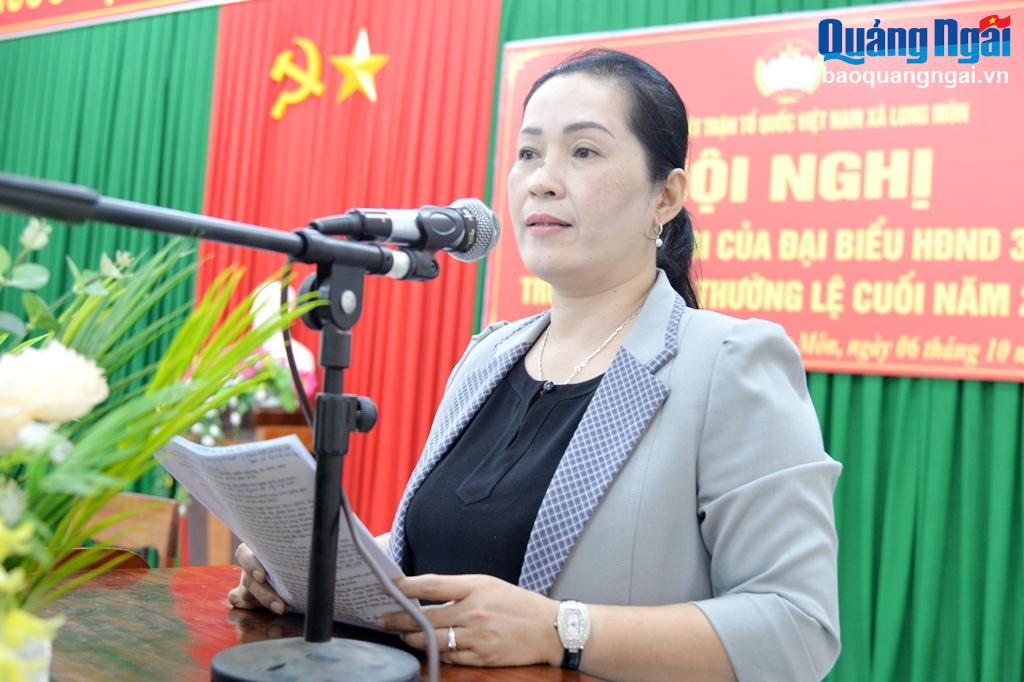 Phó Bí thư Tỉnh ủy Đinh Thị Hồng Minh trả lời một số ý kiến của cử tri.