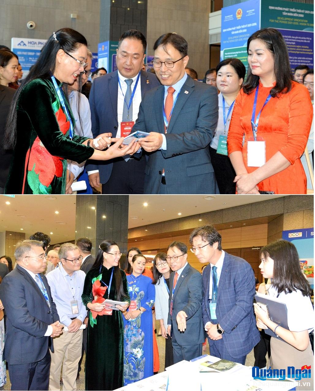 Ủy viên Trung ương Đảng, Bí thư Tỉnh ủy, Chủ tịch HĐND tỉnh Bùi Thị Quỳnh Vân giới thiệu các thông tin về công tác thu hút đầu tư tại Quảng Ngãi.
