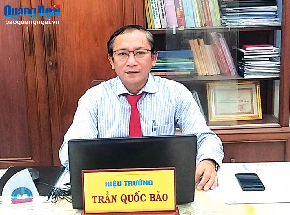 Thạc sĩ Trần Quốc Bảo - Hiệu trưởng Trường THCS Trần Hưng Đạo.
ẢNH: PV
