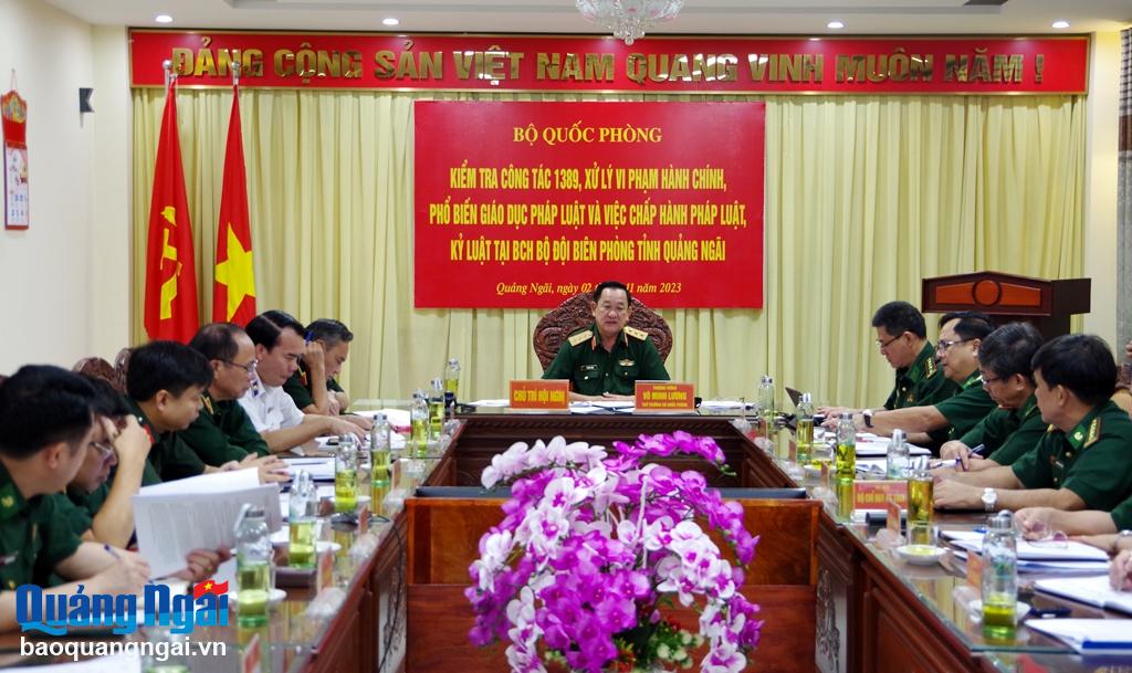 Thượng tướng Võ Minh Lương kiểm tra công tác 1389 tại Bộ đội Biên phòng tỉnh