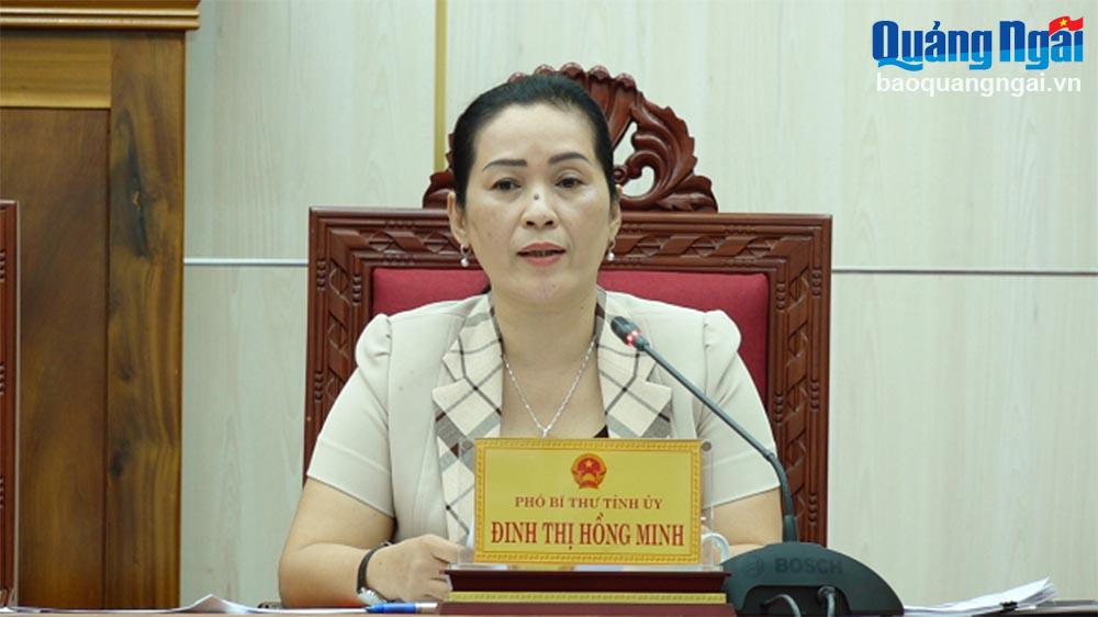 Phó Bí thư Tỉnh ủy Đinh Thị Hồng Minh- Phó Trưởng ban Thường trực Ban tổ chức