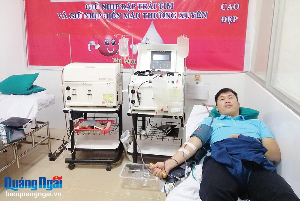 Anh Nguyễn Hoài Đức luôn tích cực tham gia hiến máu tình nguyện. 