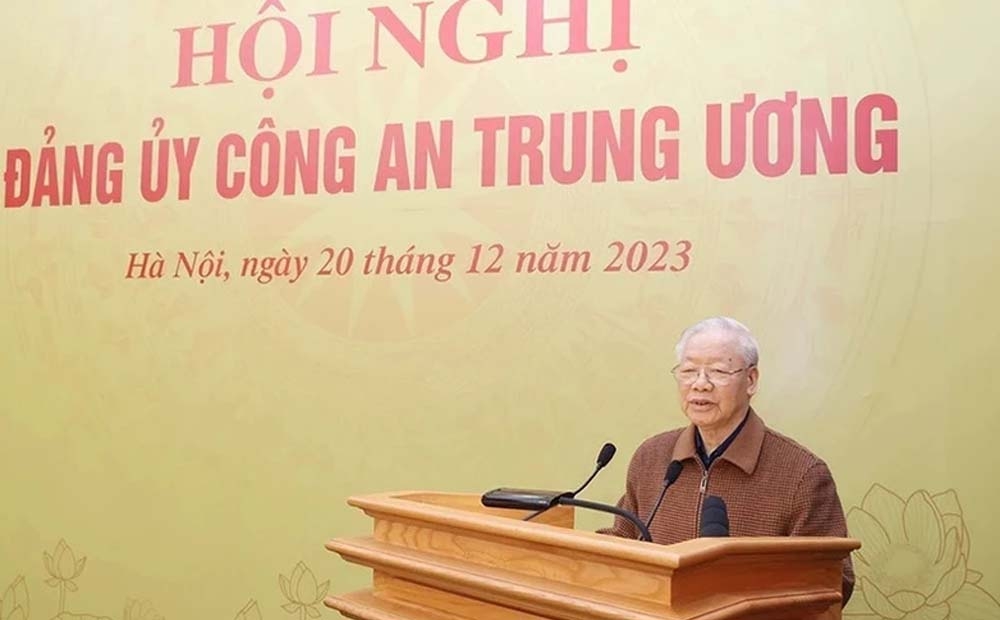 Tổng Bí thư Nguyễn Phú Trọng phát biểu chỉ đạo Hội nghị. (Ảnh: TTXVN)