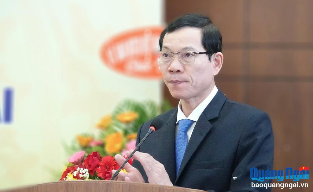 có Trưởng ban Dân vận Tỉnh ủy, Chủ tịch Ủy ban MTTQ Việt Nam tỉnh Võ Thanh An phát biểu tại Đại hội.