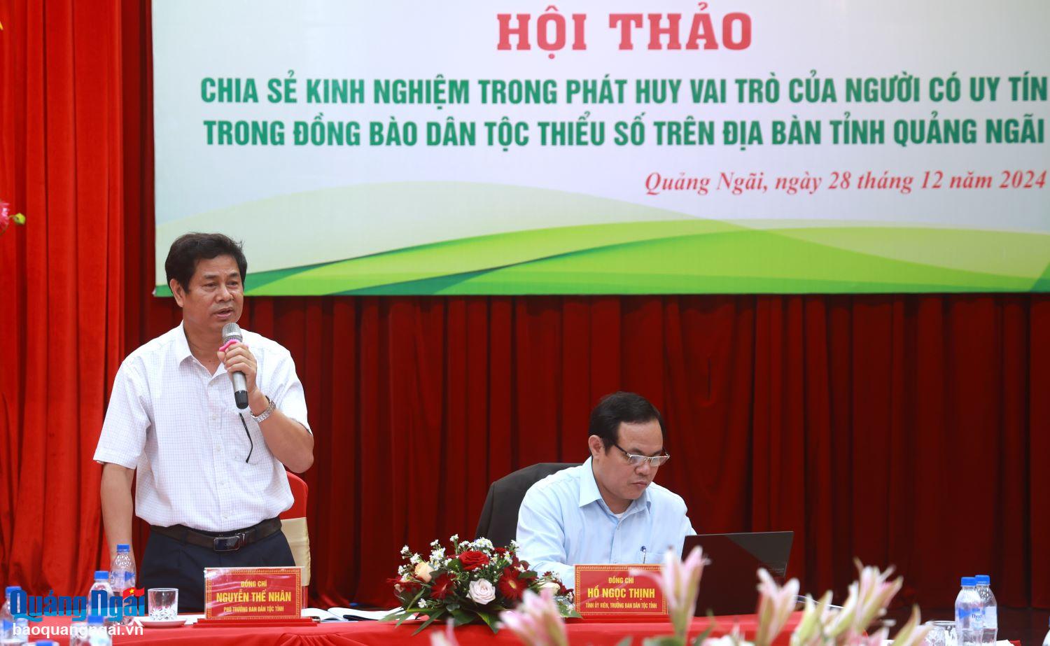 Lãnh đạo Ban Dân tộc tỉnh chủ trì hội thảo.