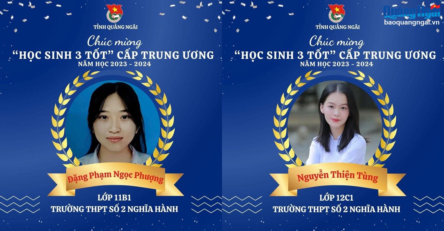 Các em học sinh ở các trường trung học phổ thông trên địa bàn tỉnh đạt danh hiệu Học sinh 3 tốt cấp trung ương. 