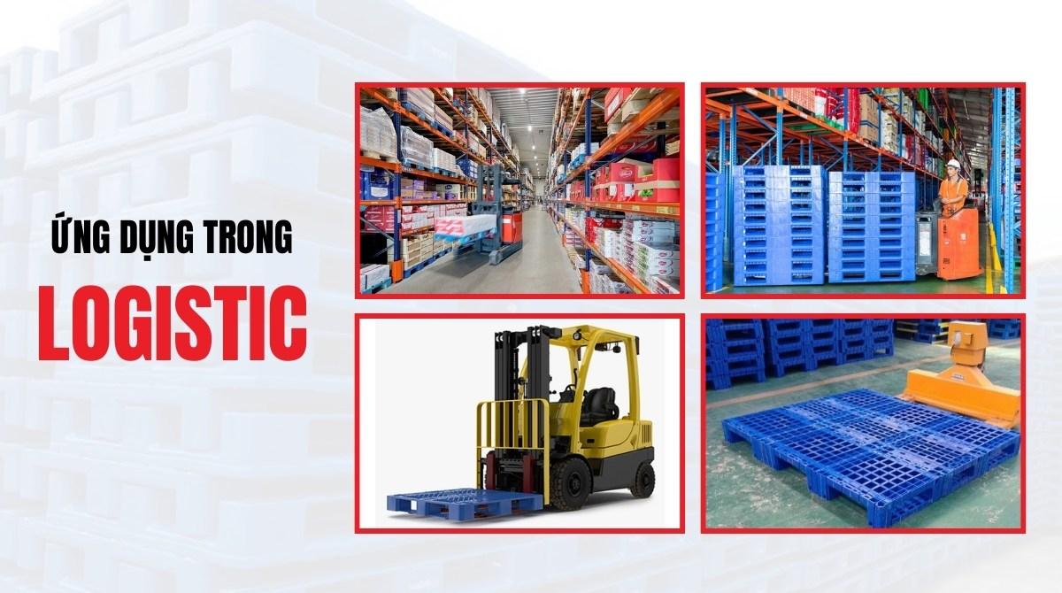 Pallet nhựa Việt Tiến được ứng dụng đa dạng trong lĩnh vực logistic