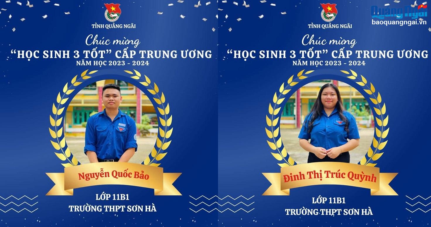 Các em học sinh Trường THPT Sơn Hà