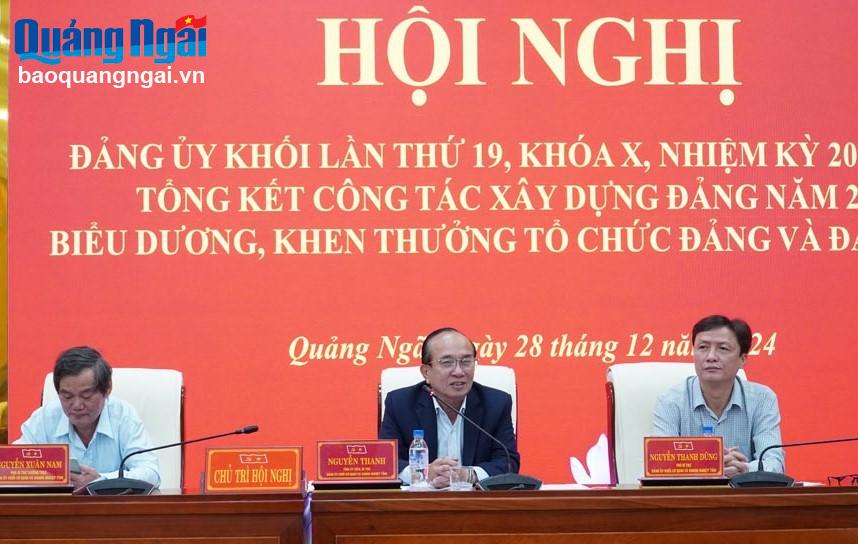 Các đồng chí trong Thường trực Đảng ủy Khối Cơ quan và Doanh nghiệp tỉnh chủ trì hội nghị.