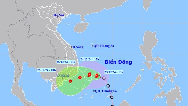 Áp thấp nhiệt đới trên Biển Đông mạnh lên thành bão số 10